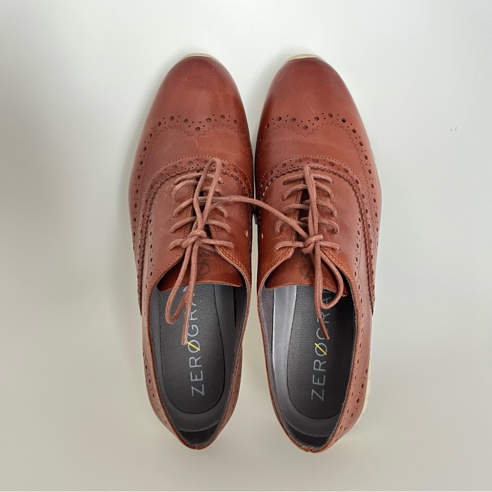 Cole Haan Brown Leather Wingtip Sneakers - Picture 2 of 6